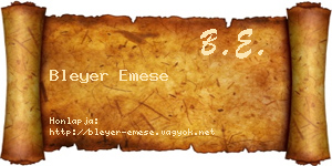 Bleyer Emese névjegykártya